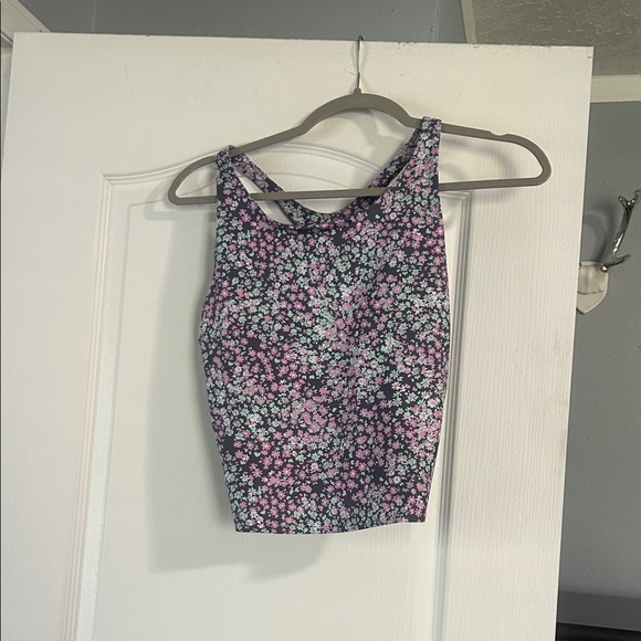 Sage Floral Tank Top with matching leggings in Pink and Purple - Picture 2 of 6